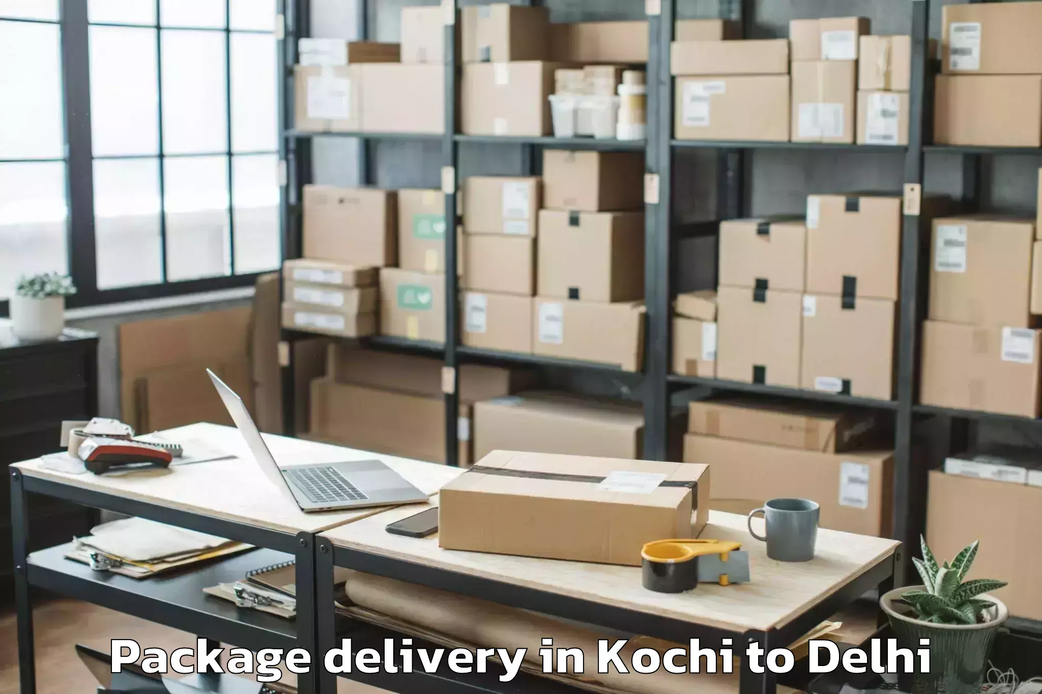 Hassle-Free Kochi to Indira Gandhi International Ai Package Delivery